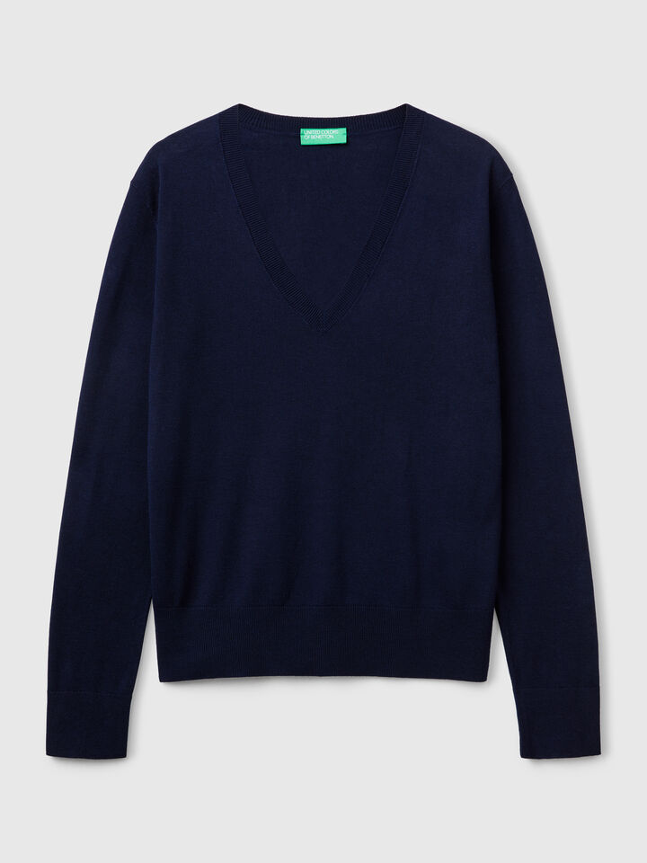 V NECK SWEATER L/S Mujer image number 4